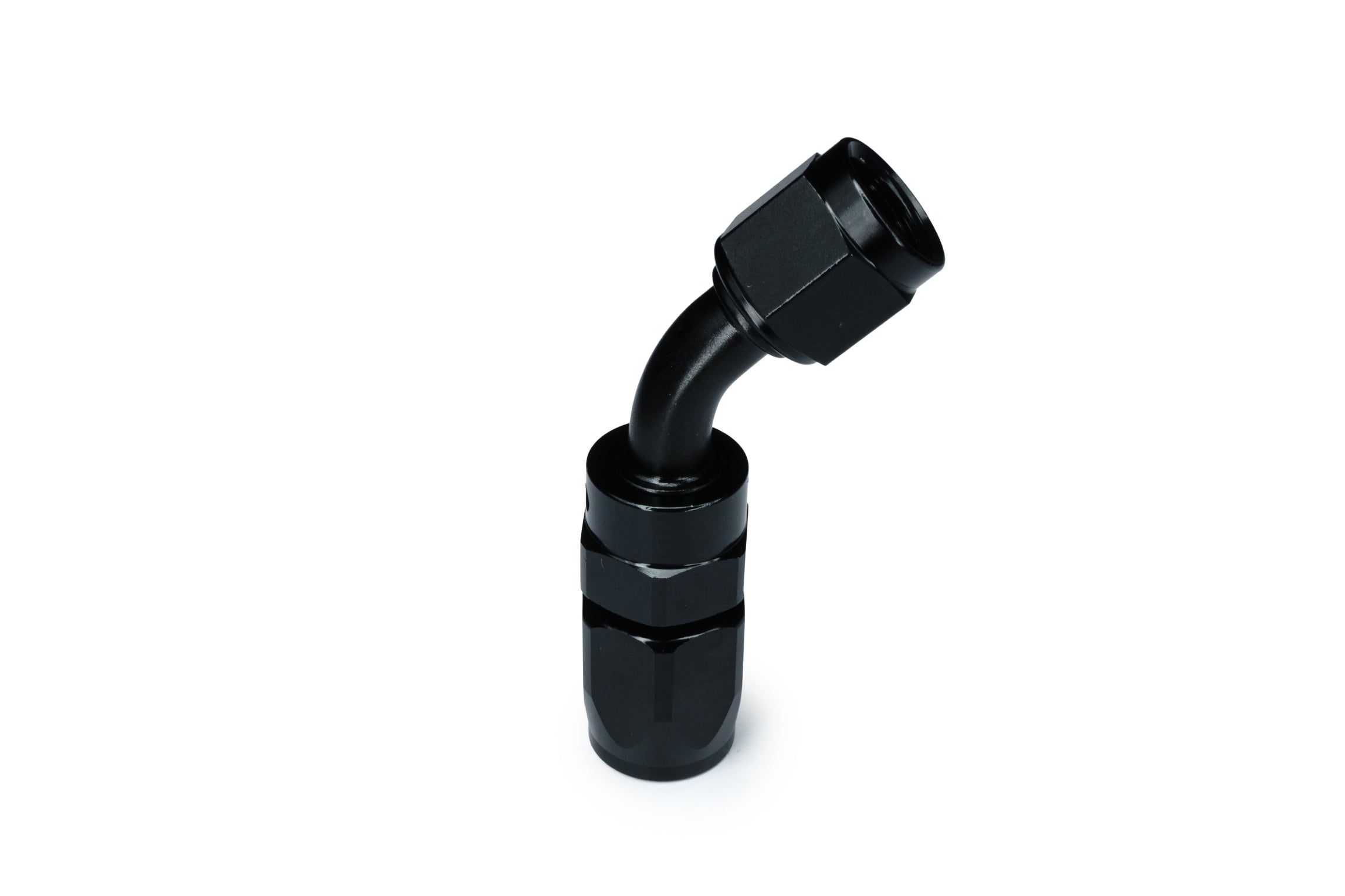 Conector RTMG AN-645/ AN6 45 grados Super Flow para manguera trenzada de combustible/aceite